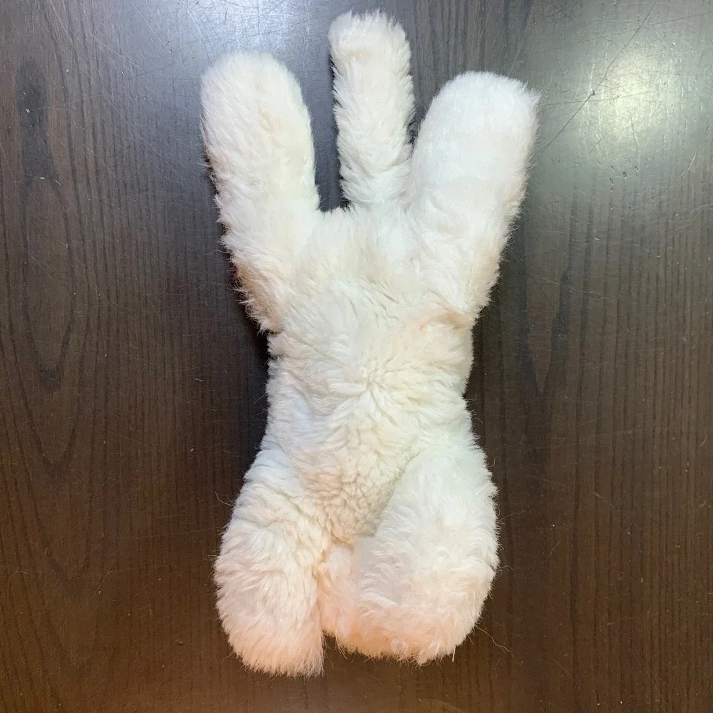 Vintage 1980 Gund White Cat Plush Blue Eyes Bell in Tail 14 Inch Retro‎ Toy